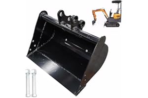 GZWSGHH 19.7in/500mm Plain Mud Bucket Grading Attachment for 0.8to1.5 Tons Mini Excavators,Flat Tooth Backhoe Bucket,Attachment for Excavators Hole Diameter:25MM/0.98in,Center Wheelbase:90MM/3.54in
