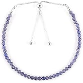 ZEMBIENCE Gemstones Bolo Bracelet, Micro-Faceted Beads, Energy Stone, Healing Crystals, Silver Plated, Adjustable Slider, Minimalist, Women Jewelry, Valentine Gift