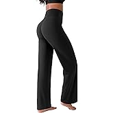 BRXL Straight Leggings for Women High Waist Wide Leg Stretch Scrunch Butt Lifting Lounge Casual Gym Yoga Pants
