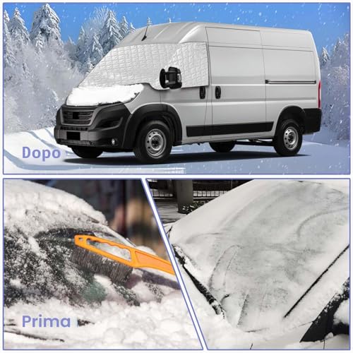 Windscreen Cover for Fiat Ducato/Citroen Jumper X250/290 2006-2023 Protection from UV/Ice/Frost/Rain/Dust Window/Falling Leaves Windshield