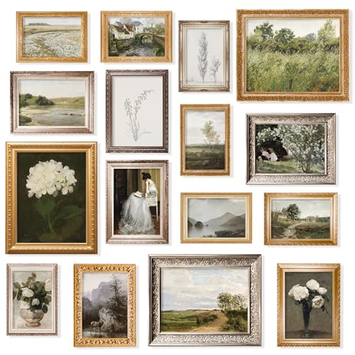97 Decor Vintage Wall Art Prints - 16 Pcs French Country Decor, Vintage Posters For Room Aesthetic Pictures, Vintage Prints For Wall Decorations, Landscape Painting Gallery Wall Art For Bedroom (UNFRAMED)