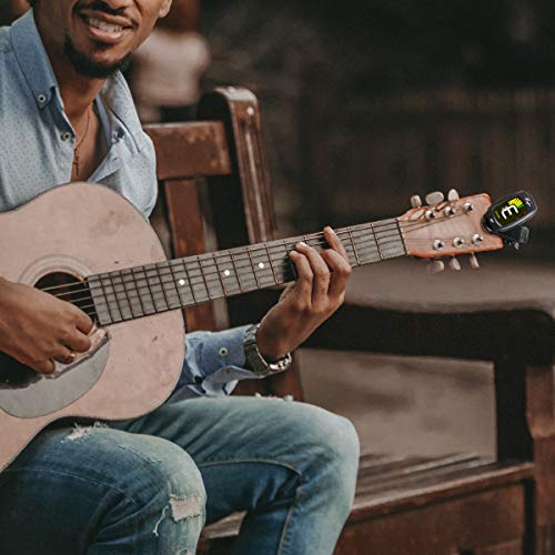 image for Rinastore Clip-On Tuner For Guitar, Bass, Violin, Ukulele & Chromatic 