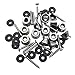 Pakala66 Metal Strap Buttons End Pins with Mounting Screws for Electric Acoustic Guitar, Bass, Ukulele (Silver-10 Pack)