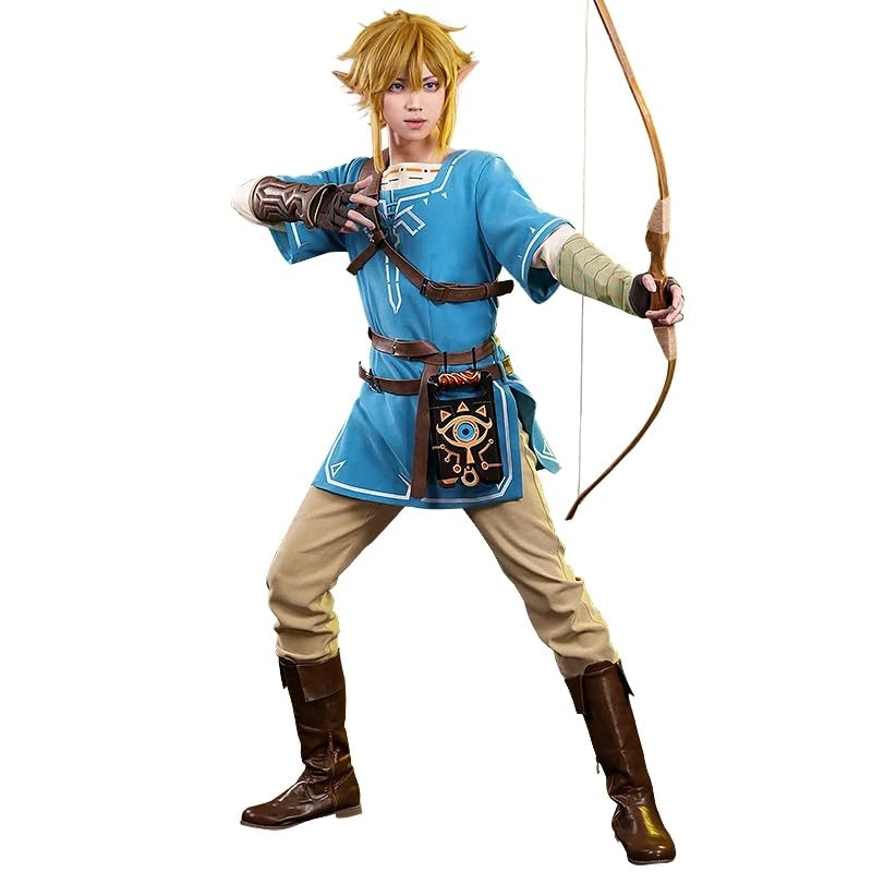 Photo 1 of KIRA KIRA Link Cosplay Costume Doki-SR full Set Wild Deluxe Link Uniform Blue Outfit for Halloween Cosplay Outfits (L)