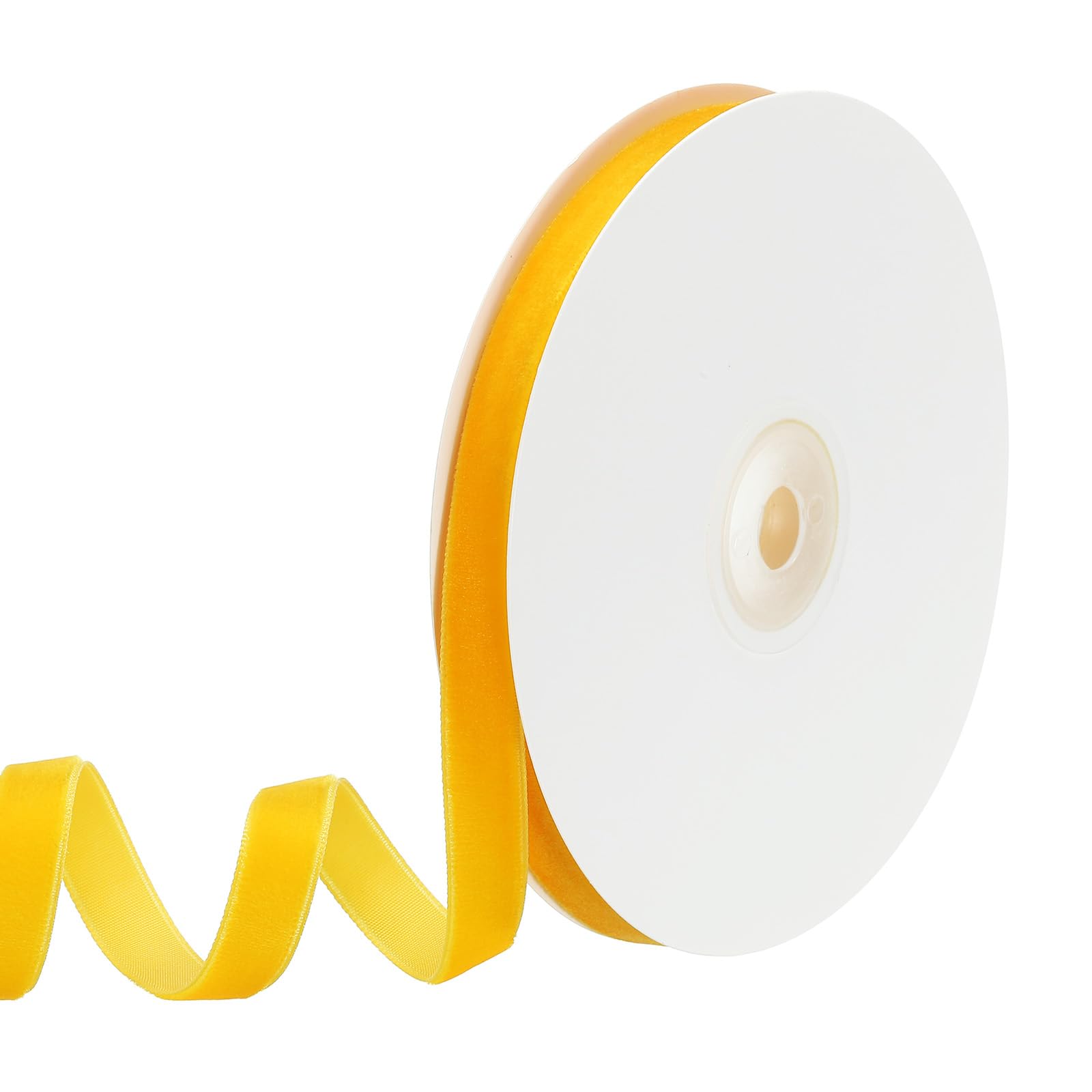 PATIKIL 0.35 Inch x 10 Yards Velvet Ribbons, Single Faced Vintage Velvet Ribbons Spool Perfect for Decor Gift DIY Wrapping Craft Wedding Hair Bow, Yellow