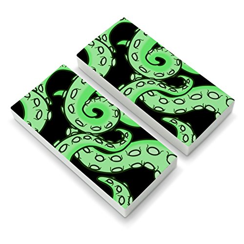 Tentacles Squid Octopus Green Eraser Set of 2