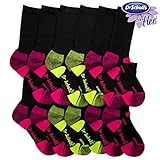 6 Pairs Dr. Scholl's Women's Tri-Zone Comfort Socks Ladies Padded Arch Support