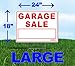 Large Garage Sale Sign Kit with Tall Stands - Printed Double (Both) Side - Include (1x) 24