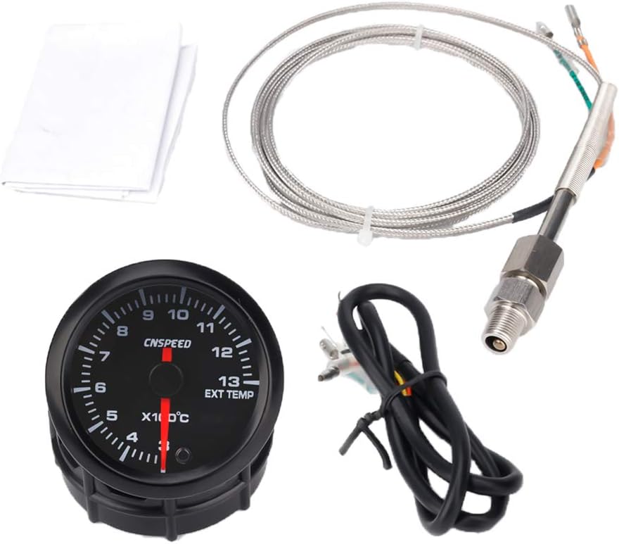 perfk Auto Car Exhaust Temperature Gauge Set for Car Accessories 0 to 1300 dggrees Fahrenheit