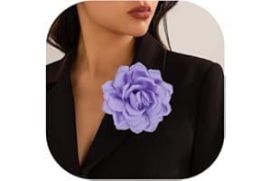 DECIXDE Flower Brooches for Women Satin Fabric Rose Flower Brooches Handmade Flower Brooches Pin for Wedding Party Dance Banquet Ceremony Versatile Floral Accessory for Clothing and Hairstyling Size:4.72in