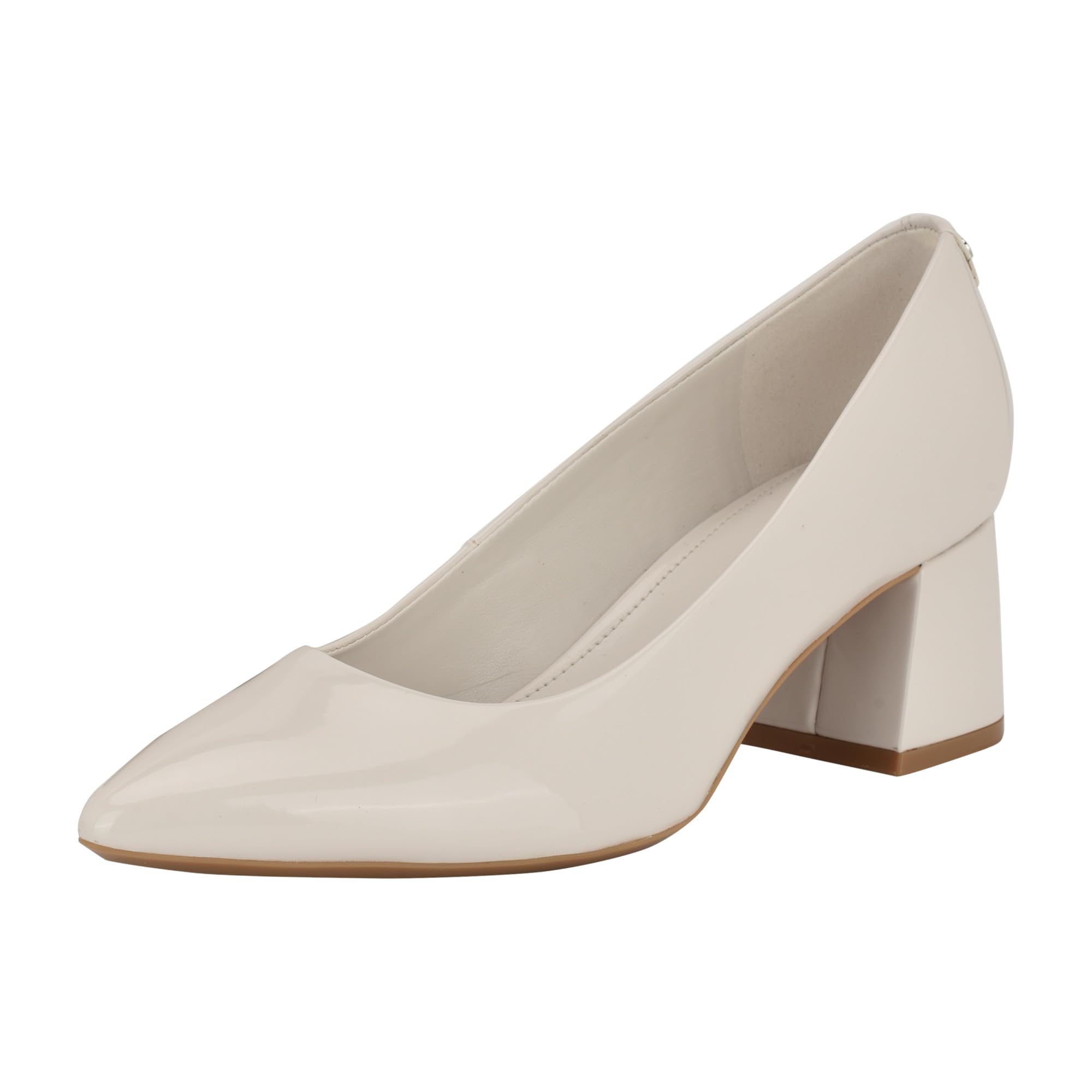 Calvin Klein Women’s Lenott Pump, Ivory Patent 150, 5.5