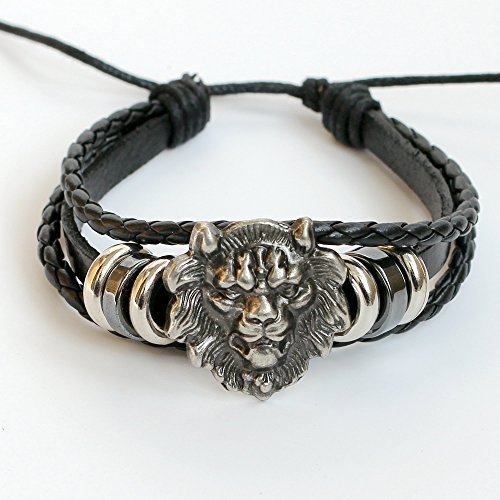 Men s leather bracelet women s leather bracelet lion br…