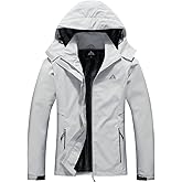 MOERDENG Women's Waterproof Rain Jacket Lightweight Raincoat Hooded Hiking Jacket Softshell Windbreaker