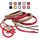 Original Kinven Mosquito Repellent Bracelet Natural DEET FREE Insect Repellent Bands, Mosquito Killer up to 360Hrs Protection Outdoor and Indoor, for Adults & Kids, 4 bracelets, Color: Red/Brown