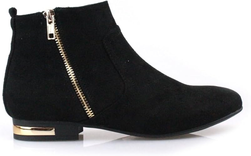 ankle boots with gold trim
