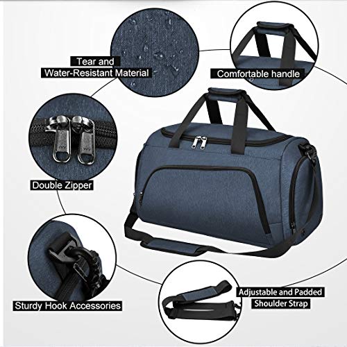 NUBILY-Sporttasche-Herren-Reisetasche-Weekender-mit-Schuhfach-Grosse-Damen-Wasserdicht-Fitnesstasche-Gym-Sport-Trainingstasche-Tasche-Shopping-Urlaub-fuer-Maenner-und-Frauen-40L