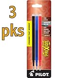 Value Pack of 3 Pilot FriXion Gel Ink Pen Refill, 3-Pack for Erasable Pens, Fine Point, Total 9 refills