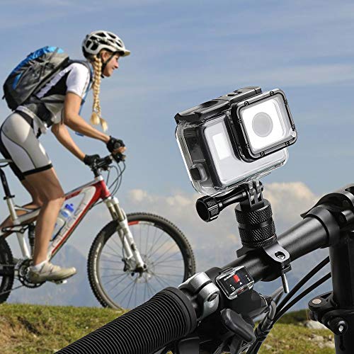 Motorcycle/Bicycle/Mountain Bike Handlebar Mount, Upgraded Aluminum Alloy 360 Rotation, Compatible with GoPro Hero5 4 3+ 3 2 1 and Other Cameras
