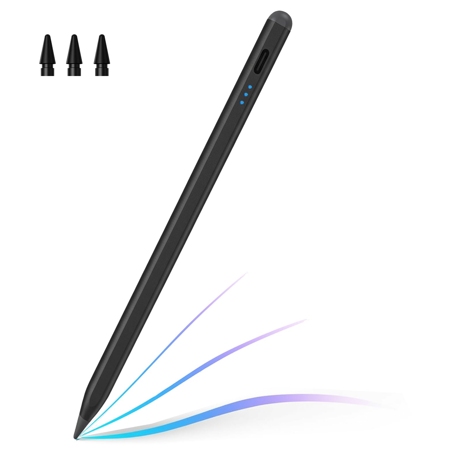Stylus Pen for iPad 2018-2025, 3X Fast Charge Active Pencil for iPad A16 10th/9th/8th/7th/6th Gen, iPad Air 11/13 M2/M3/5/4/3, Pro 11/12.9/13 M4, Mini 5/6/A17 Pro, w/Palm Rejection &Tilt Sensitivity