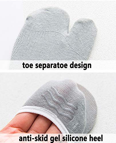 Women No Show Tabi Split Toe Socks Footies Low Cut Flats Non Slip Shoe Liner