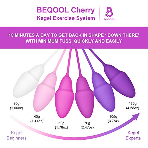 Kegel Balls for Tightening,BEQOOL Premium Kegel Balls for Women,Kegel Exercise Products Silicone Ben Wa Balls Doctor Recommended for Women & Girls Bladder Control & Pelvic Floor Exercises (6)