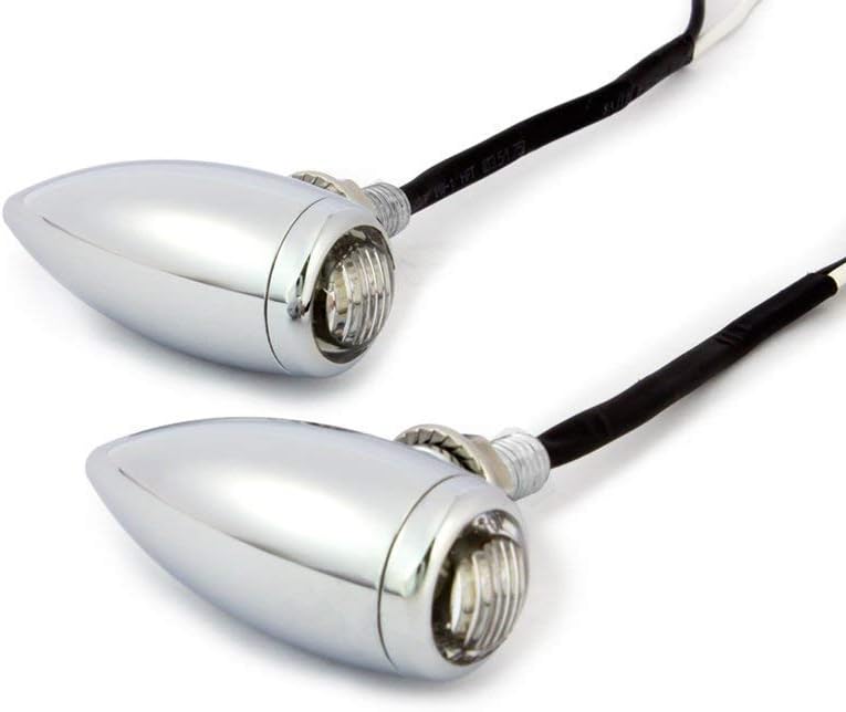 Small Discreet Bullet LED Indicators Turn Signals Blinkers Flashers for Classic Car Pick Up Motorcycle Motorbike in CHROME Aluminium - Image 5