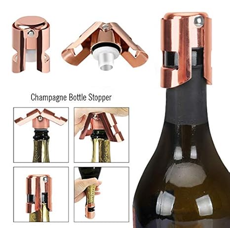 Tapón para botella de champán, 4 unidades, acero inoxidable ...
