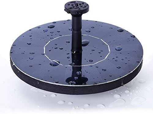 Zeta Solar Bird bath Fountain Pump for Garden and Patio, Free Standing 1.4W Solar Panel Kit Water Pump, Outdoor Watering Submersible Pump (Birdbath &amp; Stand Not Included)