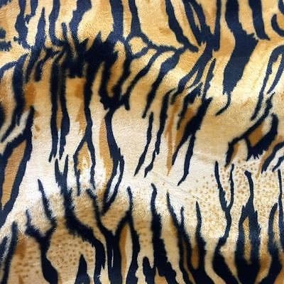 Gold Tiger Print Velboa Faux Fur Fabric - BTY - 58" / 60 "