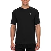 HODOSPORTS Men's Swim Shirt Quick Dry Short Sleeve UPF 50+ Rash Guard Sun Protection