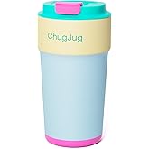ChugJug 16 oz Travel Coffee Mug with Ceramic Coating, Leak-Proof Vacuum Insulated Coffee Tumbler with Lid, Reusable Double Wall Stainless Steel Travel Cup for Hot& Cold Drinks (Teal)
