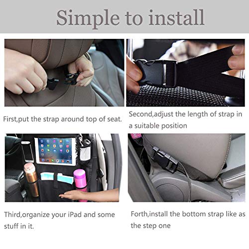 XBRN Car Back Seat Protectors Backseat Car Organizer Kick Mats with 10" Touch Screen Tablet Holder Storage Pockets for Kids Baby Toys Bottle Drinks Travel Accessories 2 Pack Type (A+B)