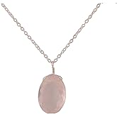 MANILATA Natural Rose Quartz Faceted Necklace Pendant Gemstone Pendant, Gift For Her, Silver Jewelry 18 Inch Chain (rose-quartz) Gift for her, Christmas gift
