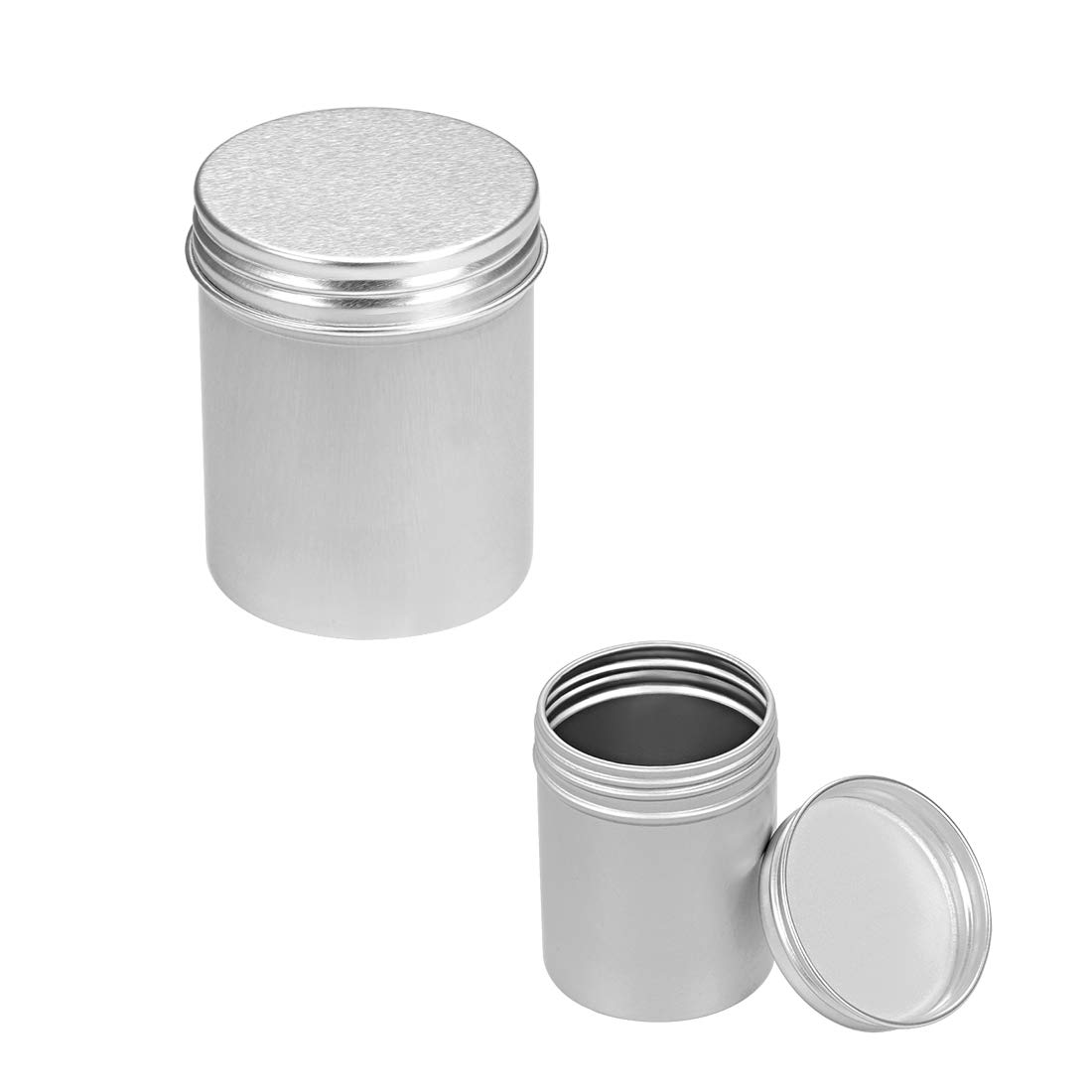 sourcing map 6 Pack 4.4oz Round Aluminum Cans Tin Can Screw Top Metal Lid Containers for Crafts, 130ml