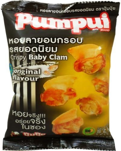Pumpui Crispy Baby Clam Seafood Snack Original Flavour Net Wt 30g (1.0 Oz.) X 5 Bags by Pumpui