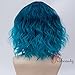 Probeauty Lolita 40CM Short Curly Fashion Women Mixed Brown Anime Cosplay Wig + Wig Cap (Teal Blue F2B)