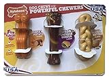 Nylabone Power Chews, Bison Cheddar Burger, Peanut Butter, Sweet Potato, 3 Pack