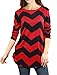 Allegra K Woman Zig-Zag Pattern Relax Fit Knit Tunic L Black Red