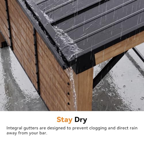 MODERNSHADE 6x12 Wood Grill Gazebo Review: Outdoor Bar with Power Strip & TV Mount image 26