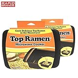 Top Ramen Rapid Cooker 2 Pack - Microwave Ramen in 3 Minutes - BPA Free and Dishwasher Safe - Black