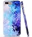 BAISRKE iPhone 7 Plus Case, iPhone 8 Plus Case Blue Mint Opal Marble Slim Flexible Soft Silicone Bumper Shockproof Gel TPU Rubber Glossy Skin Cover Case for iPhone 8 Plus & iPhone 7 Plus