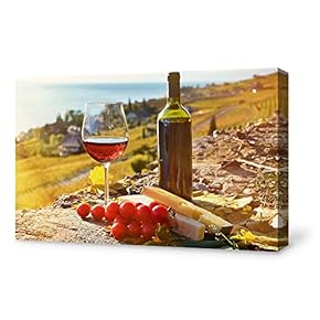Canvas Wall Art for Living Room,Bedroom Home Artwork Paintings Red Wine Ready to Hang - 12x18 inches