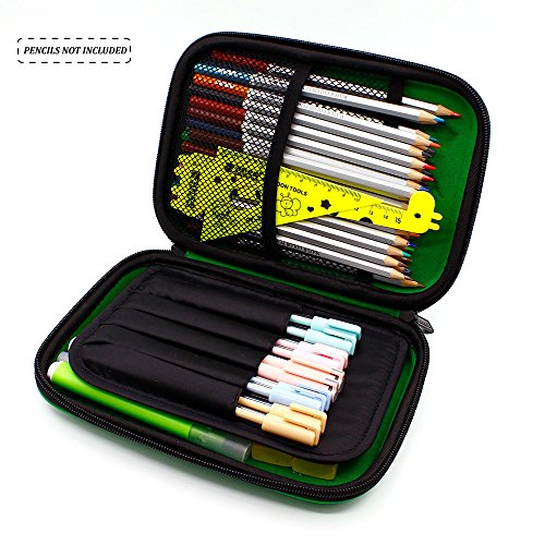 Cool Baseball Boys Dinosaur Pencil Case - Large Capacity Hardtop Pencil Box With Compartments - Colored Pencil Holder School Supply Organizer For Kids Girls Toddlers Children (Green)