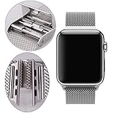Apple Watch Band W Metal Clasp, Nestling&reg; Milanese Loop Stainless Steel Mesh Replacement Strap Wrist Band for Apple Watch & Sport & Edition (42mm)