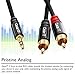 3.5mm to RCA Cable, GearIT Pro Series 35 Feet Premium Gold Plated 3.5mm to RCA Audio Stereo Cable for Headphones, Home System, Car Stereo, iPods, iPhones, MP3 Players and More - Black