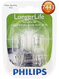 Philips 7443 LongerLife Miniature Bulb, 2 Pack