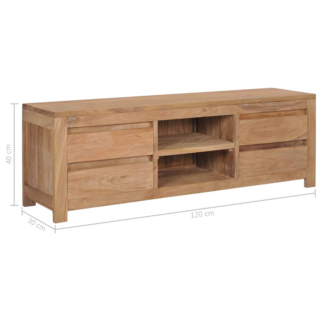 Ameublement Et Decoration Vidaxl Bois De Teck Massif Meuble Tv Etagere Armoire Basse Armoire Hifi Mobilier Tv Meuble Multimedia Armoire Stereo Salon Maison Interieur 120x30x40 Cm Cuisine Maison Bimport Cl