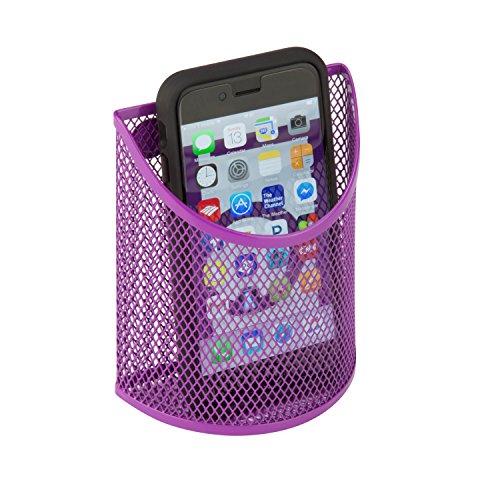 Honey-Can-Do BTS-06562 eXcessory Magnetic Mesh Cup, Purple, 3.94L x 1.97W x 5.04H