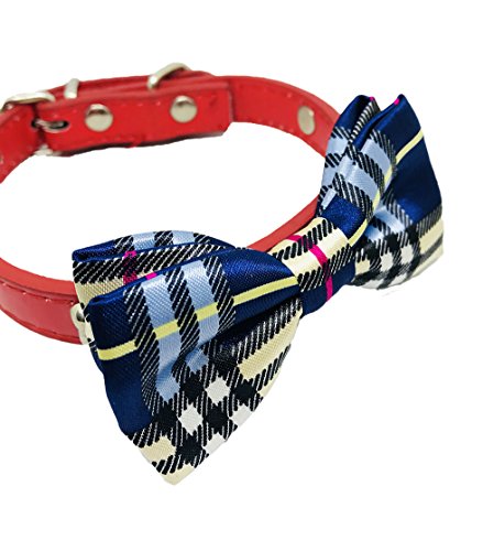 PET SHOW Pet Small Dogs Collar Attachment Bow Ties Puppies Cats Collar Charms Accessories Slides Bowties for Birthday Wedding Parties Assorted A Style Assorted Plaid Dot Styles Pack of 10 - Thumbnail 4