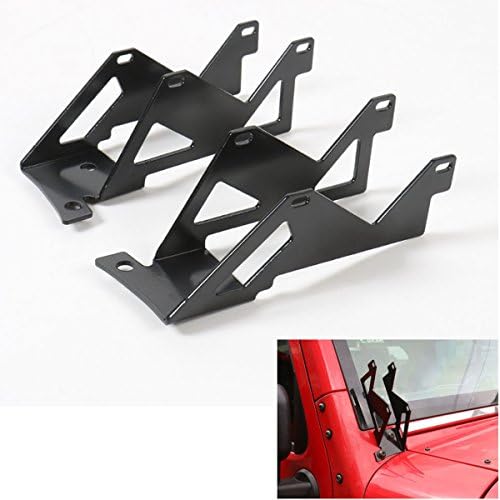 Fit For Jeep Wrangler 2007-2017 Car Dual 3" LED Light Bar A-pillar Mounting Brackets Kit 2Pcs
